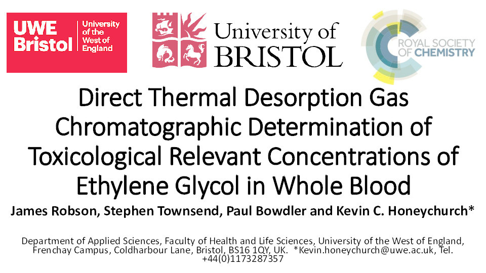 Direct thermal desorption gas chromatographic determination of toxicological relevant concentrations of ethylene glycol in whole blood Thumbnail