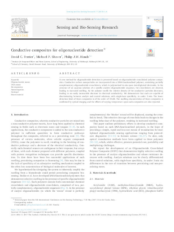 Conductive composites for oligonucleotide detection Thumbnail