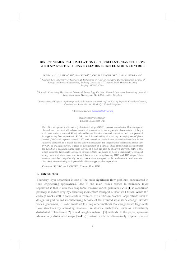 Direct numerical simulation of turbulent channel flow with spanwise alternatively distributed strips control Thumbnail