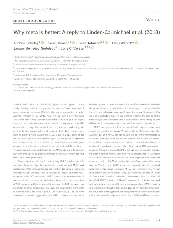 Why meta is better: A reply to Linden-Carmichael et al. (2018) Thumbnail