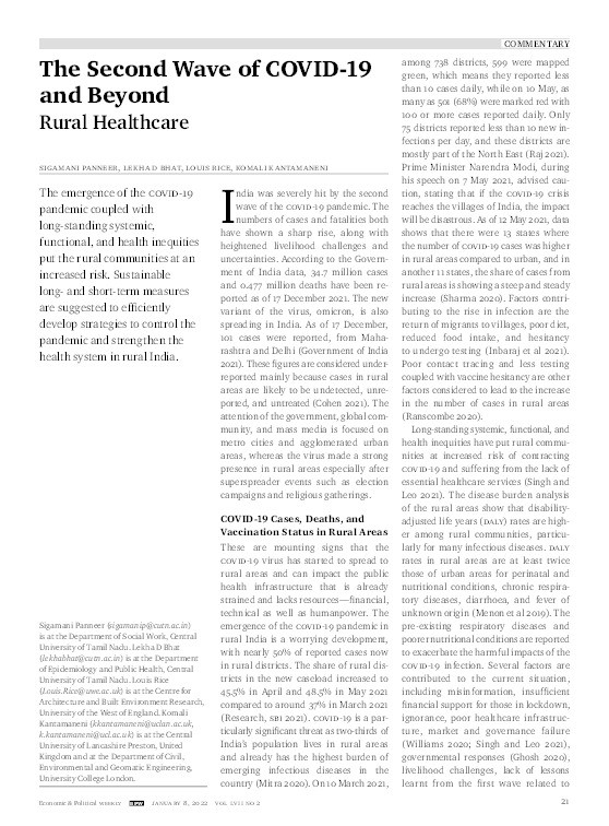 The second wave of COVID-19 and beyond: Rural healthcare Thumbnail