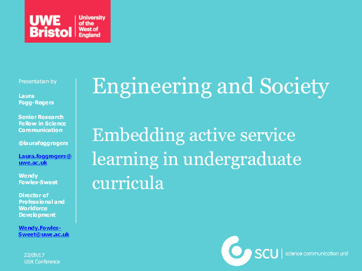 Engineering and society: Embedding active service learning in undergraduate curricula Thumbnail