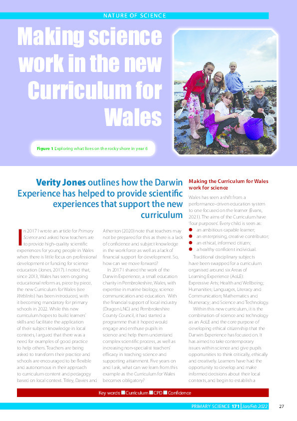 Making science work in the new curriculum for Wales Thumbnail
