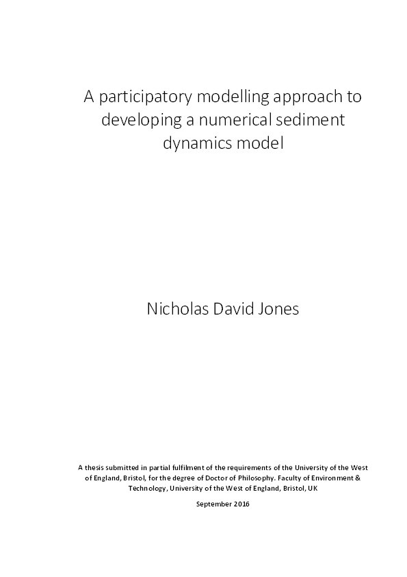 A participatory modelling approach to developing a numerical sediment dynamics model Thumbnail