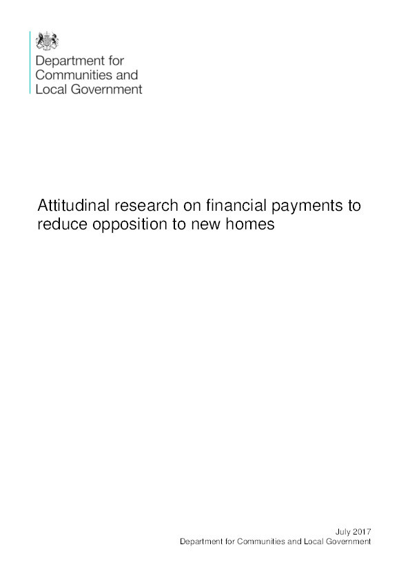 Attitudinal research on financial payments to reduce opposition to new homes Thumbnail