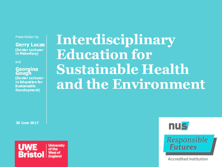 Interdisciplinary education for sustainable health and the environment Thumbnail