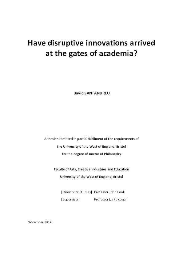 Have disruptive innovations arrived at the gates of academia? Thumbnail