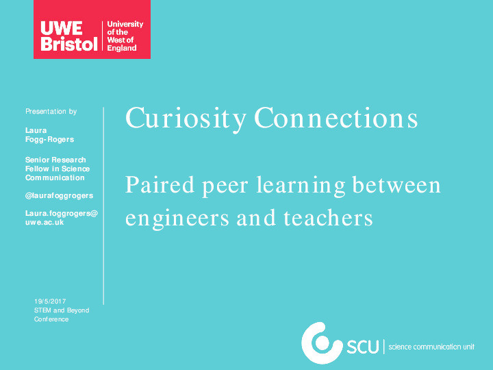 Curiosity connections – paired peer learning between engineers and teachers Thumbnail