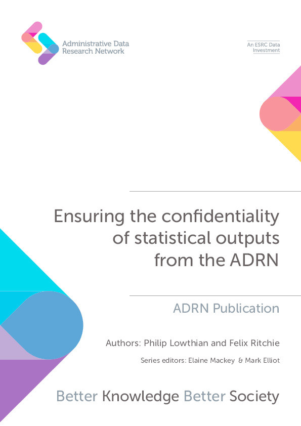 Ensuring the confidentiality of statistical outputs
from the ADRN Thumbnail
