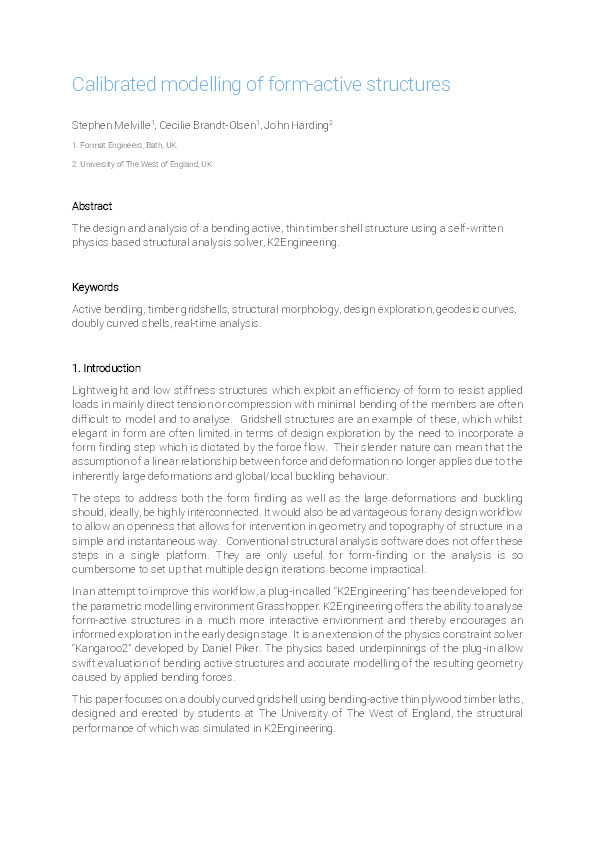 Calibrated modelling of form-active structures Thumbnail