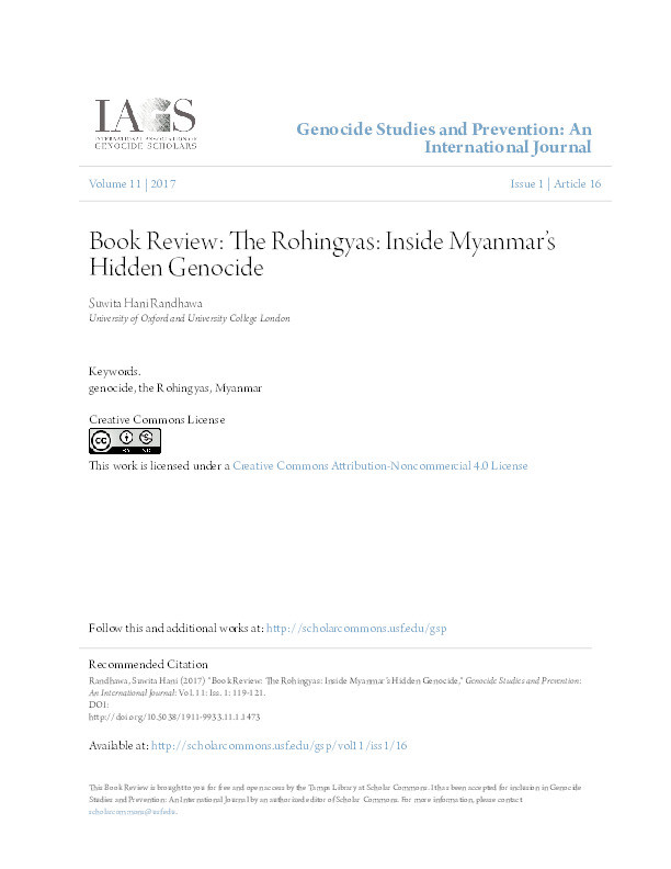 Book review: The Rohingyas: Inside Myanmar's hidden genocide Thumbnail