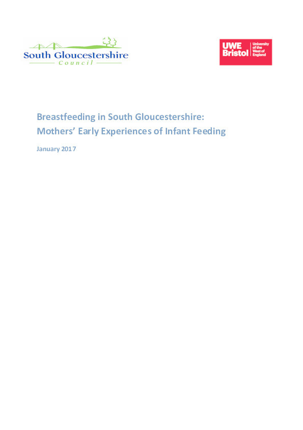 Breastfeeding in South Gloucestershire: Mothers' early experiences of infant feeding Thumbnail