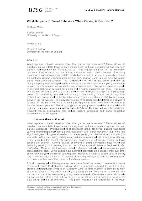 What happens to travel behaviour when parking is removed? Thumbnail