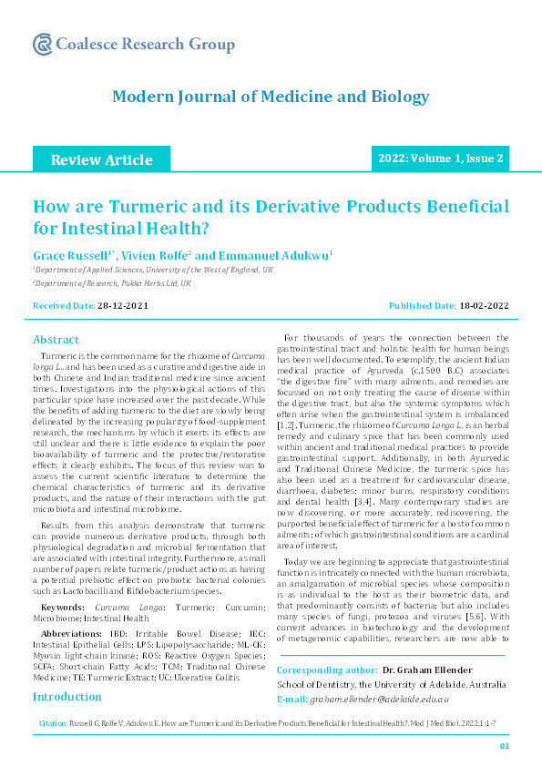 How are turmeric and its derivative products beneficial for intestinal health? Thumbnail