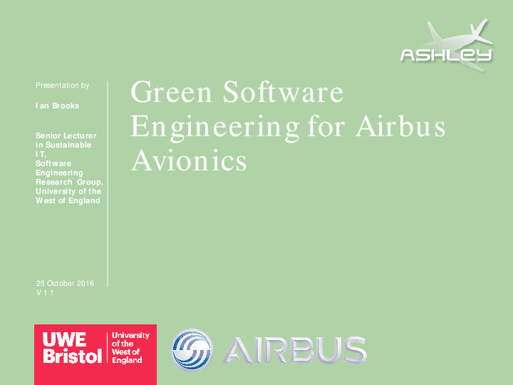 Green software engineering for airbus avionics Thumbnail