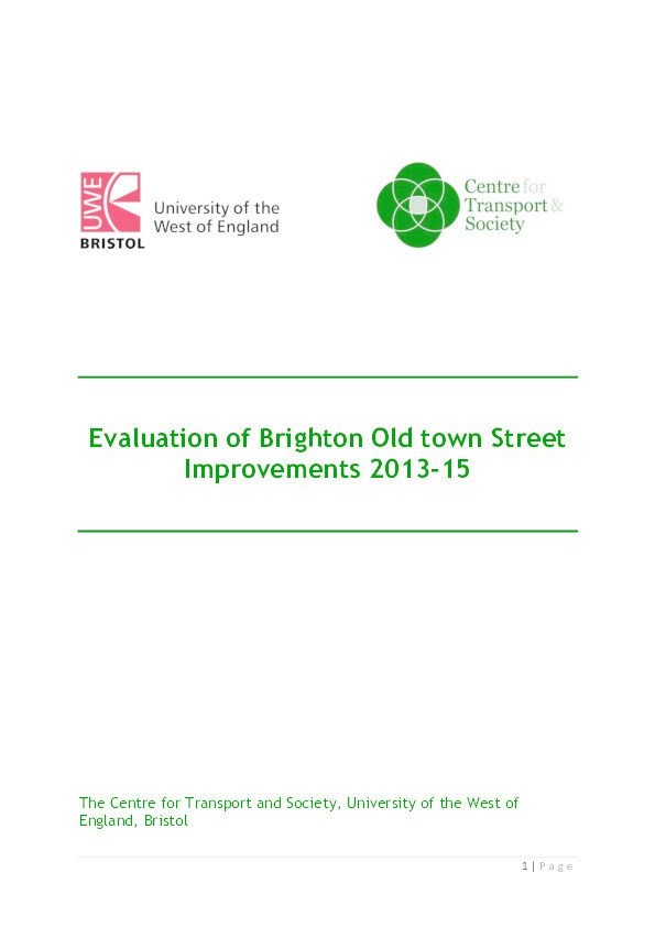 Evaluation of Brighton old town street improvements 2013-15 Thumbnail
