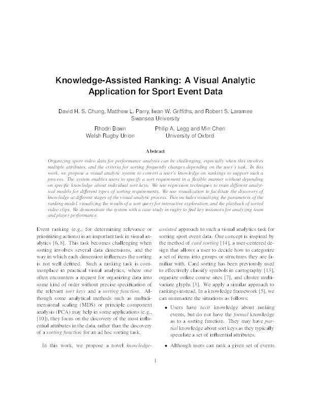 Knowledge-assisted ranking: A visual analytic application for sports event data Thumbnail