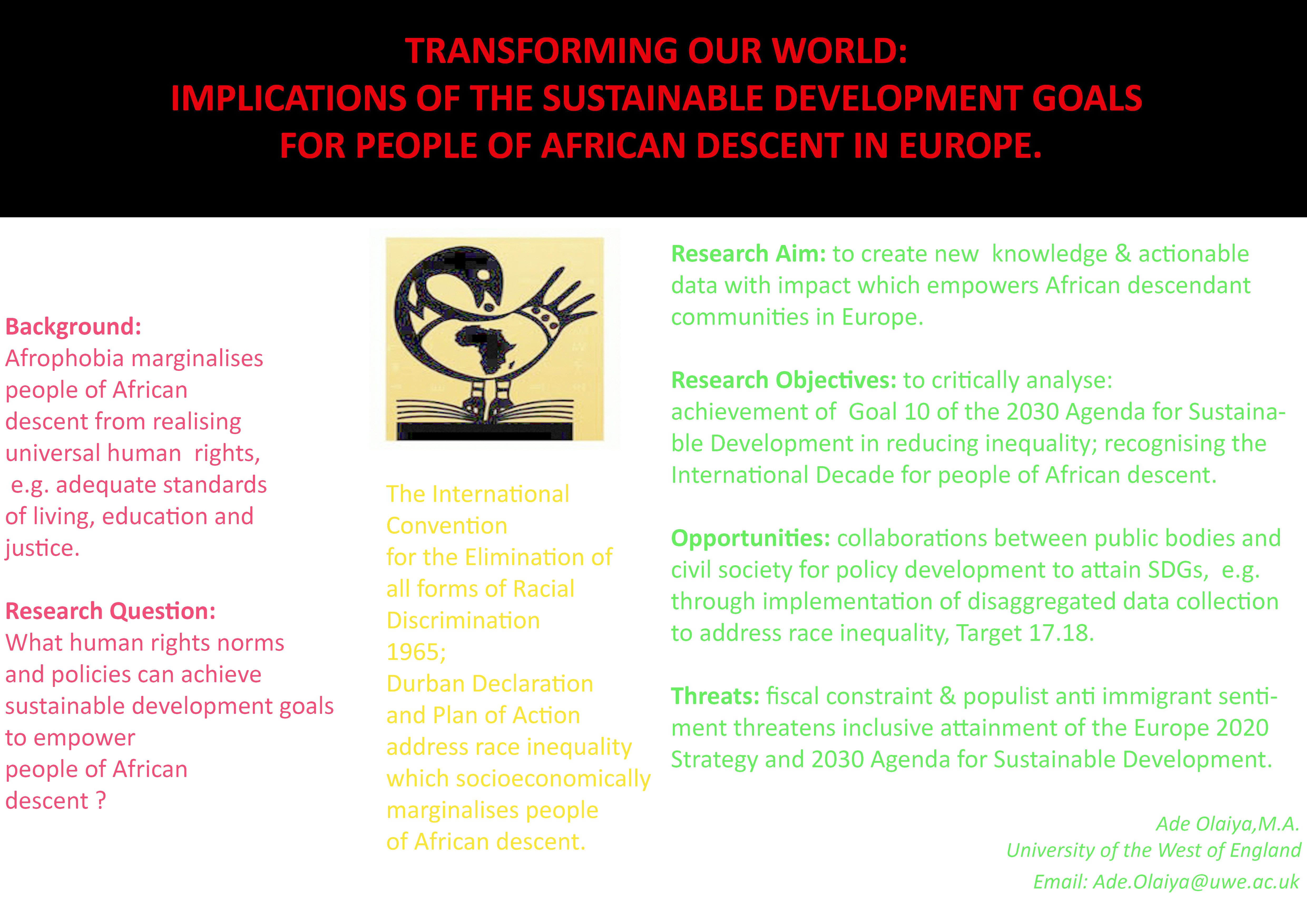 Transforming our world: Implications of sustainable development goals for people of African descent Thumbnail