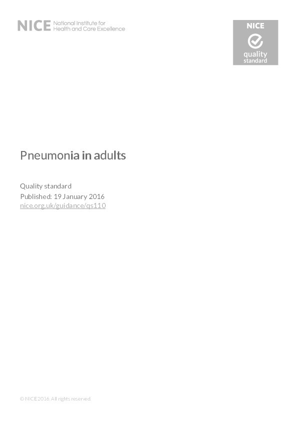Pneumonia in adults - Quality standard QS110 Thumbnail