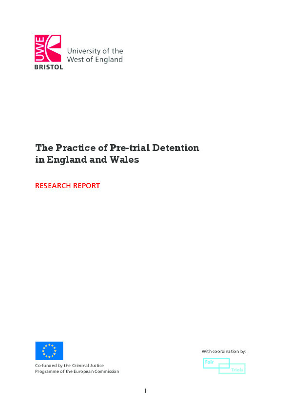 The practice of pre-trial detention in England and Wales: Research report Thumbnail