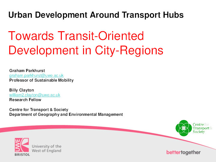 Towards transit-oriented development in city-regions Thumbnail