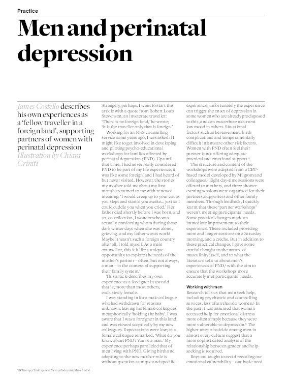 Men and perinatal depression Thumbnail