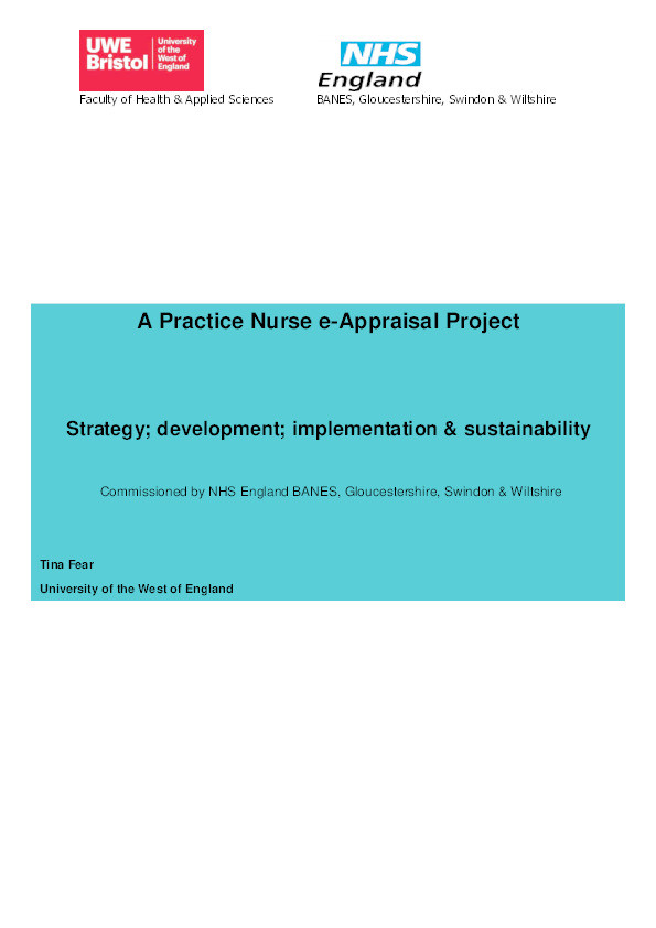 A practice nurse e-Appraisal project: Strategy; development; implementation & sustainability Thumbnail