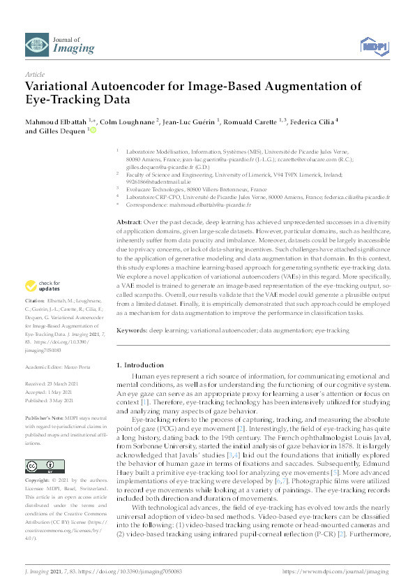 Variational autoencoder for image-based augmentation of eye-tracking data Thumbnail