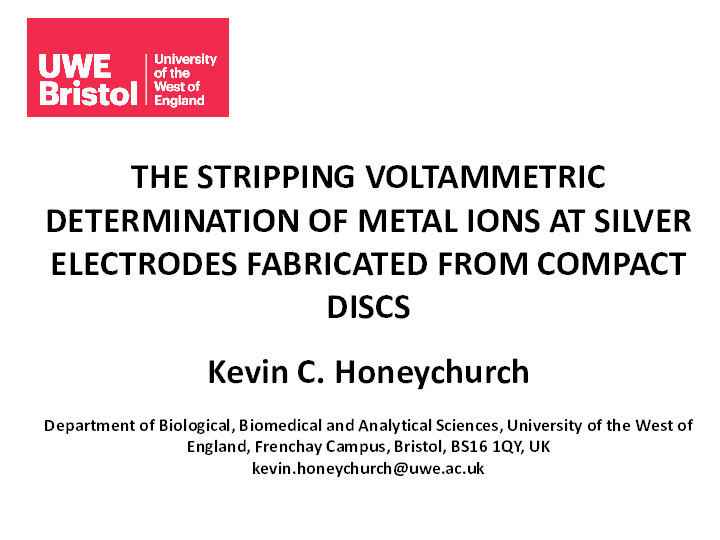 The stripping voltammetric determination of metal ions at silver electrodes fabricated from compact discs Thumbnail