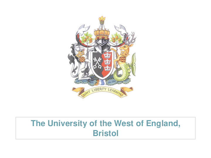 Towards a Sustainable University: Part 1 - A review of progress in UWE Bristol Part 2 - How do we incorporate the Sustainable Development Goals into UWE, Bristol Business Decision Making? Thumbnail