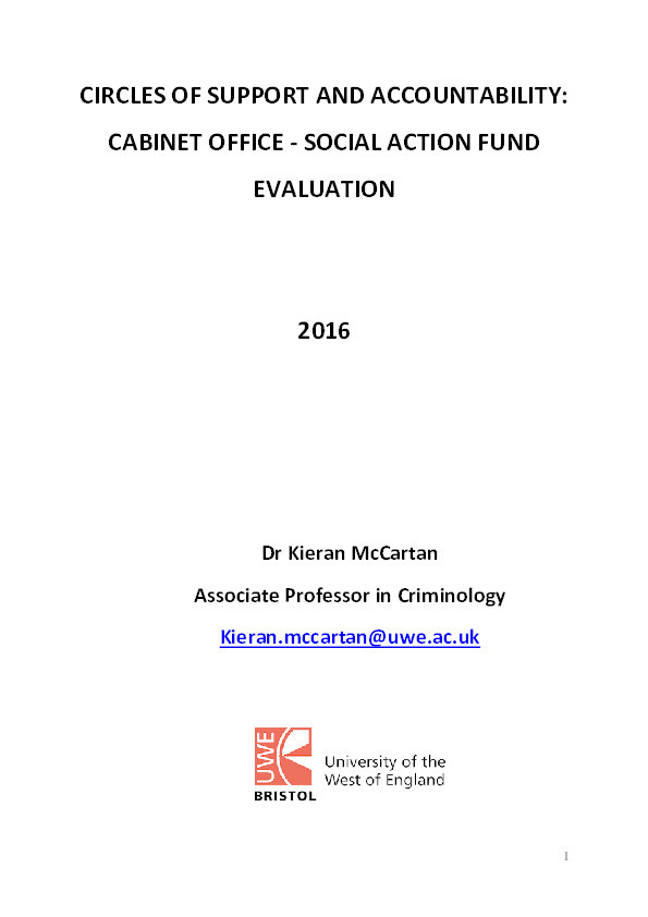 Circles of Support and Accountability social impact evaluation: Final report Thumbnail