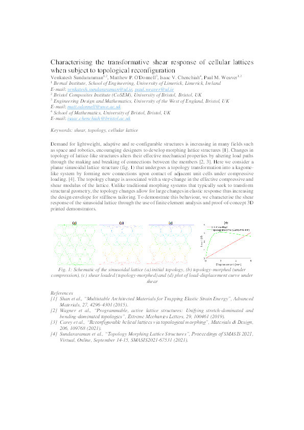 Characterising the transformative shear response of cellular lattices when subject to topological reconfiguration Thumbnail