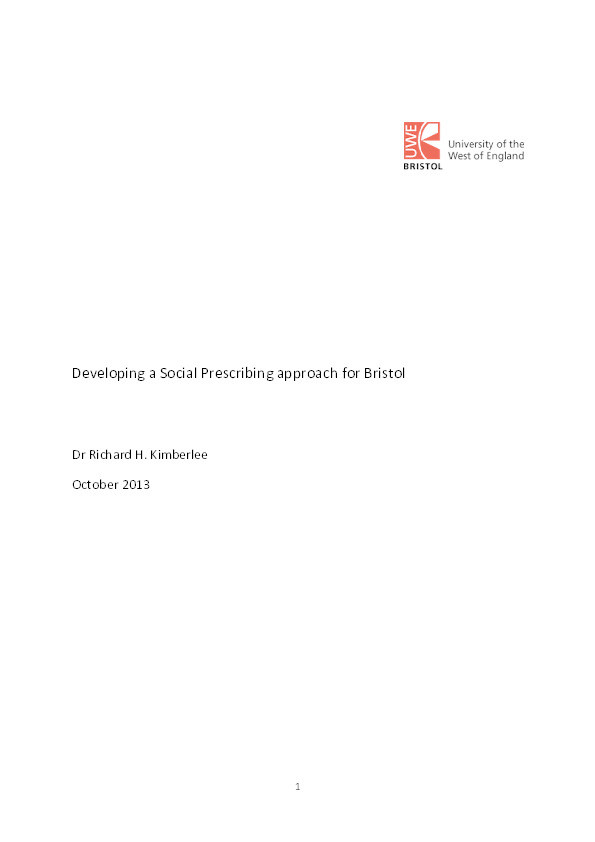 Developing a social prescribing approach for Bristol Thumbnail