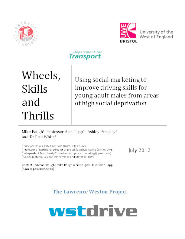 Wheels, skills and thrills: A social marketing trial to reduce aggressive driving from young men in deprived areas Thumbnail