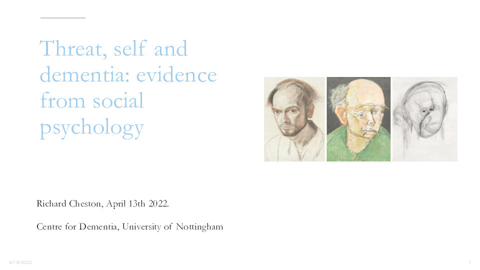 Threat, self and dementia:  Evidence from social psychology (13th April  2022) V3 Thumbnail