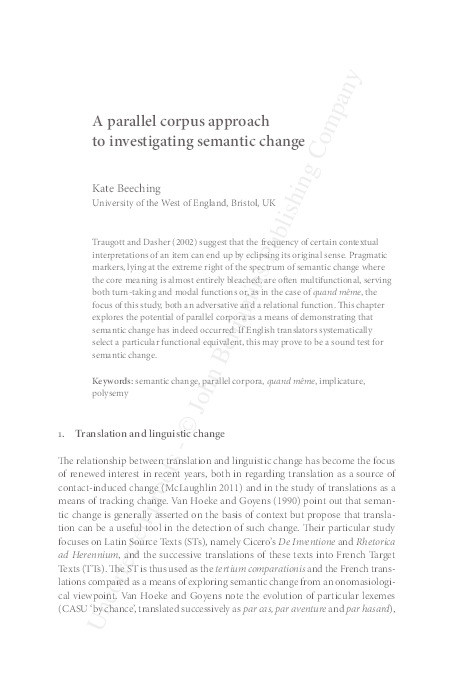 A parallel corpus approach to investigating semantic change Thumbnail
