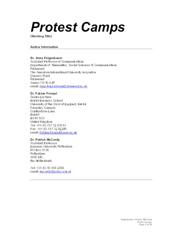 Protest camps Thumbnail