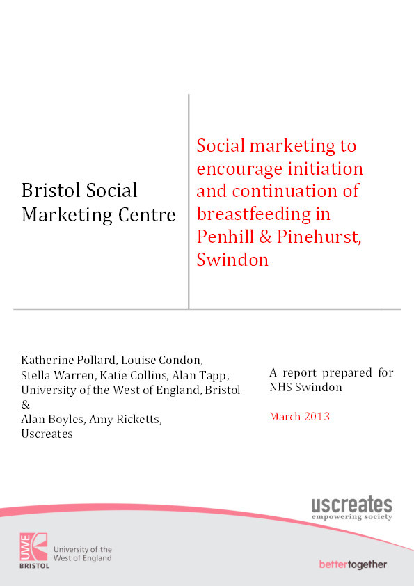 Social marketing to encourage initiation and continuation of breastfeeding in Penhill and Pinehurst, Swindon Thumbnail