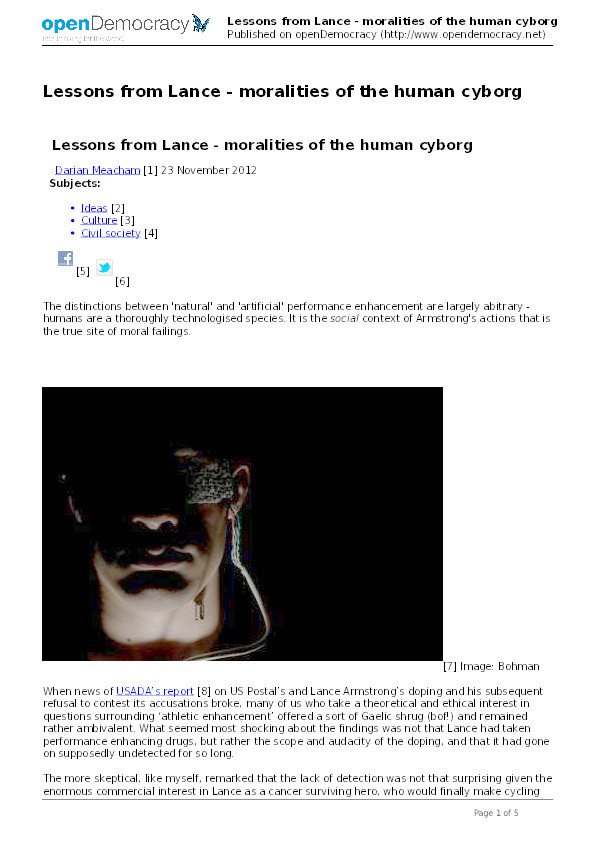 Lessons from Lance: Moralities of the human cyborg Thumbnail
