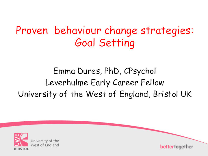 New and better habits! Facilitating patient self-management with proven behavior change strategies Thumbnail