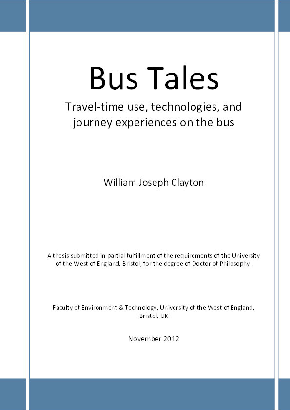 Bus Tales: Travel-time use, technologies, and journey experiences on the bus Thumbnail