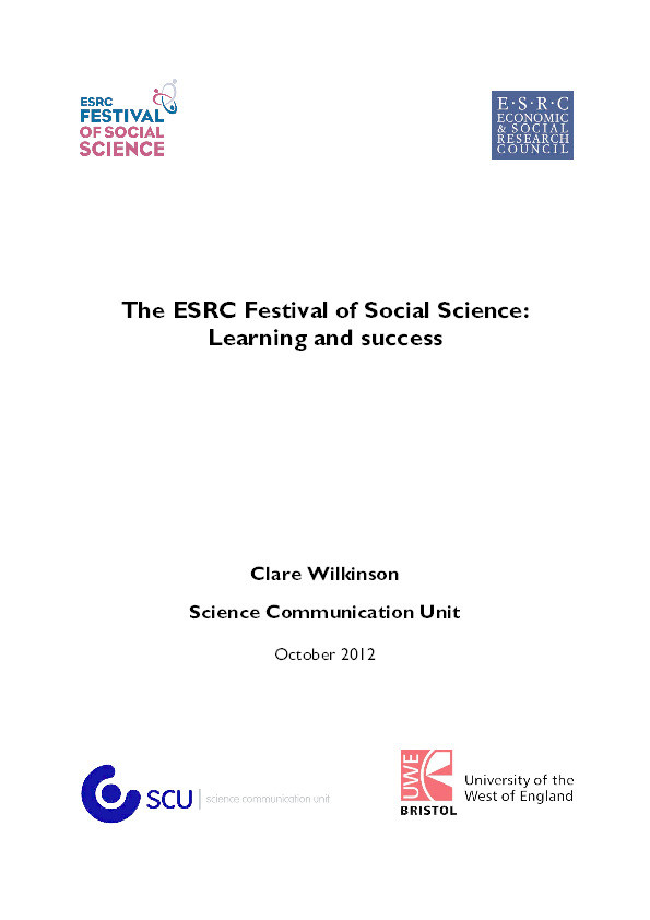 The ESRC festival of social science: Learning and success Thumbnail