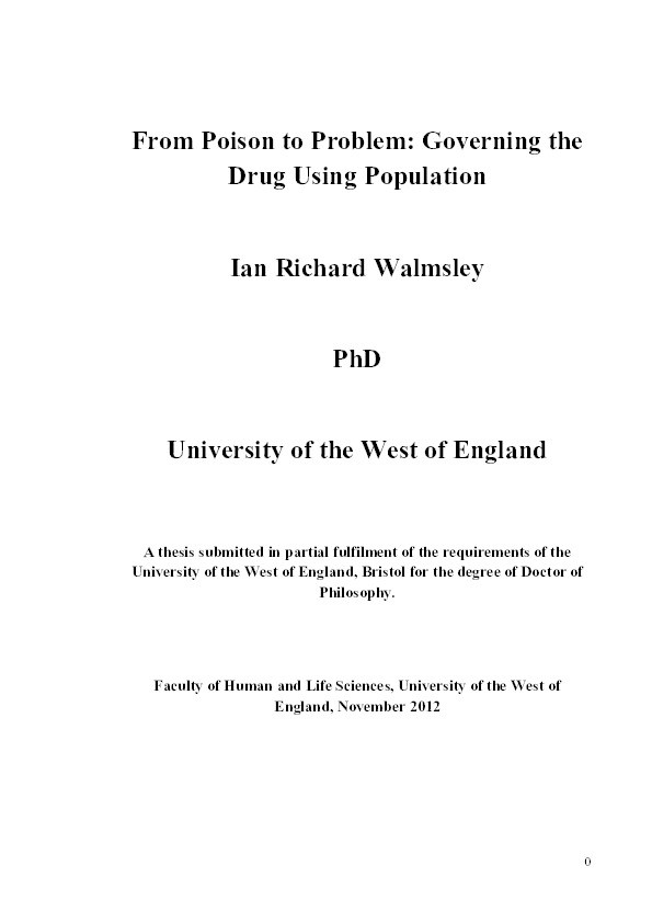 From poison to problem: Governing the drug using population Thumbnail