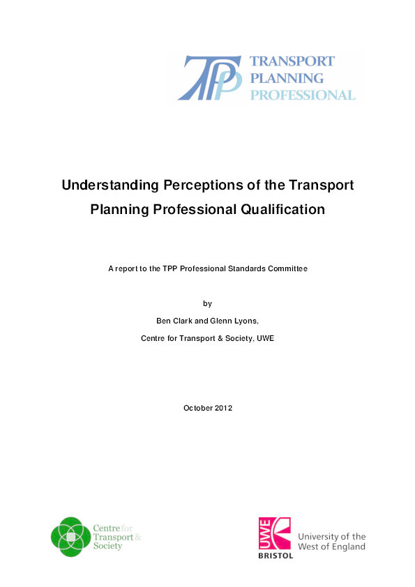 Understanding perceptions of the transport planning professional qualification Thumbnail