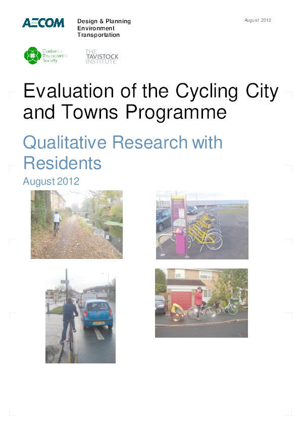 Evaluation of the cycling city and towns programme: Qualitative research with residents Thumbnail