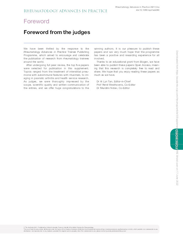 Foreword from the judges Thumbnail