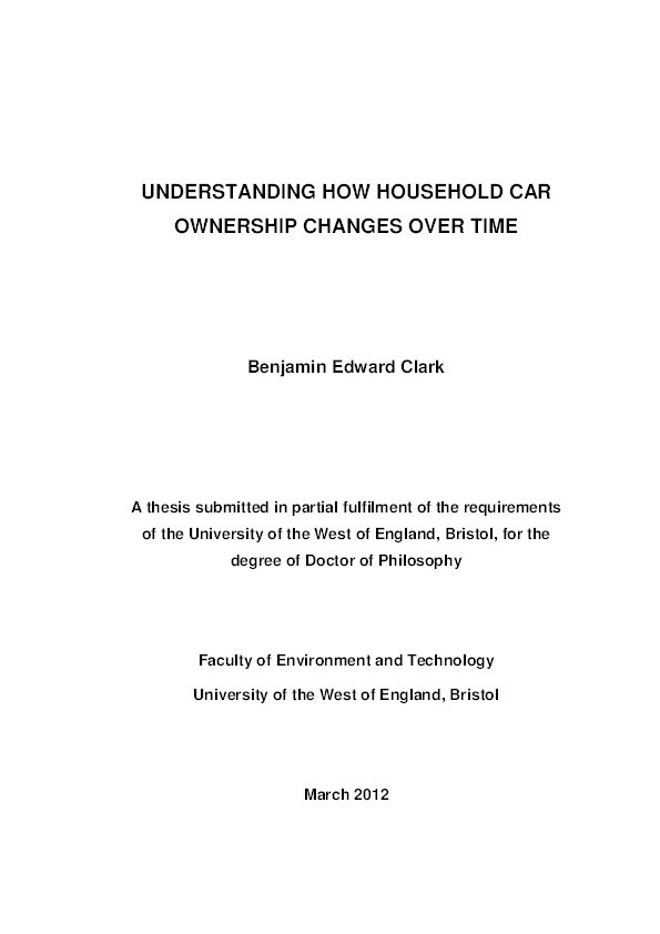 Understanding how household car ownership changes over time Thumbnail