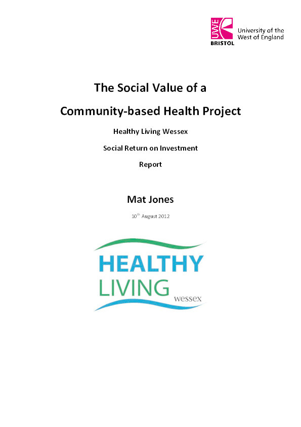 The social value of a community-based health project:
Healthy living wessex social return on investment report Thumbnail