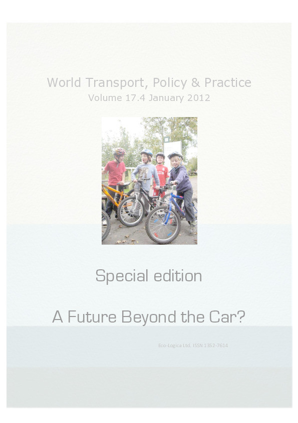 A future beyond the car? Editorial introduction Thumbnail