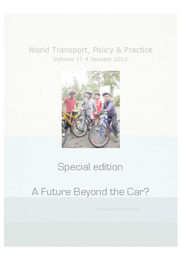 A future beyond the car? Editorial introduction Thumbnail